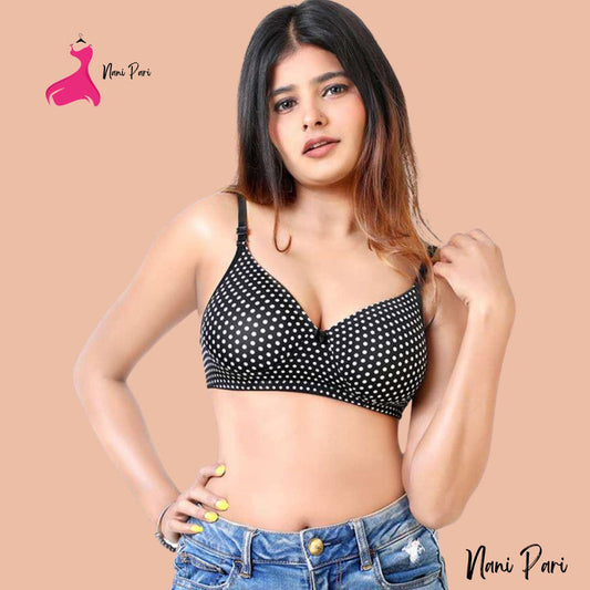 IMPORTED THIN PAD HALF CUP POLKA DOT BRA