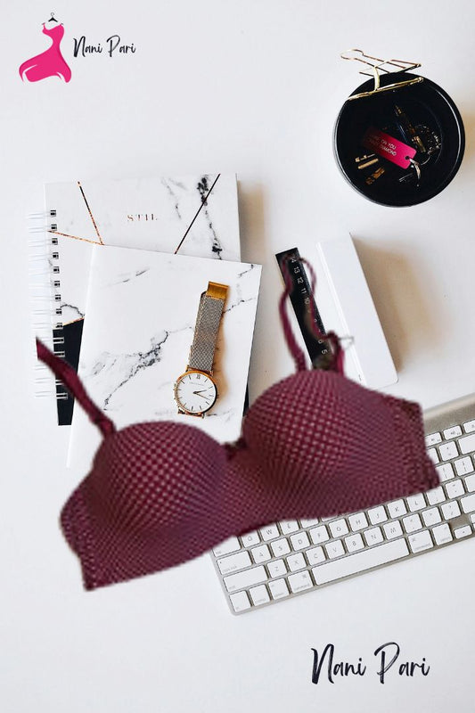IMPORTED THIN PAD HALF CUP POLKA DOT BRA