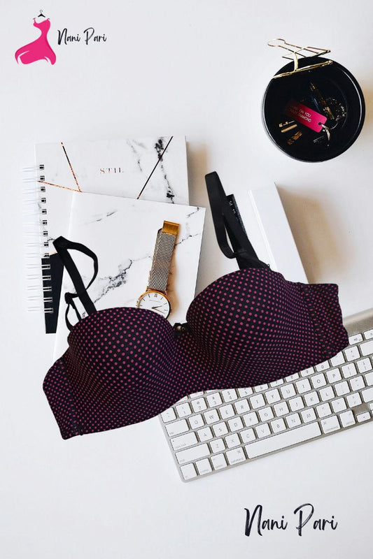 IMPORTED THIN PAD HALF CUP POLKA DOT BRA