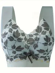 Elegant Floral Lace Wireless Bra for Women