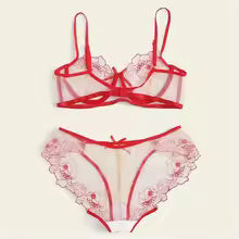 Imported elegance with the Lace Bloom Bra & Panty Set