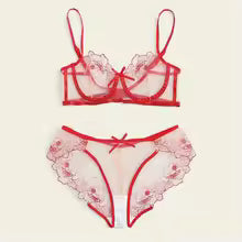 Imported elegance with the Lace Bloom Bra & Panty Set