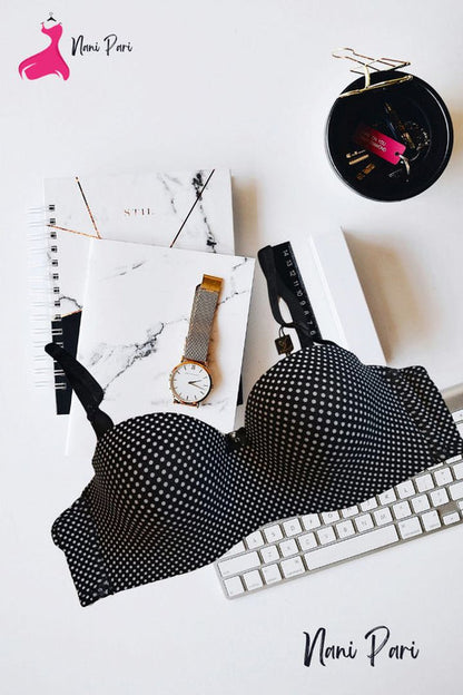 IMPORTED THIN PAD HALF CUP POLKA DOT BRA
