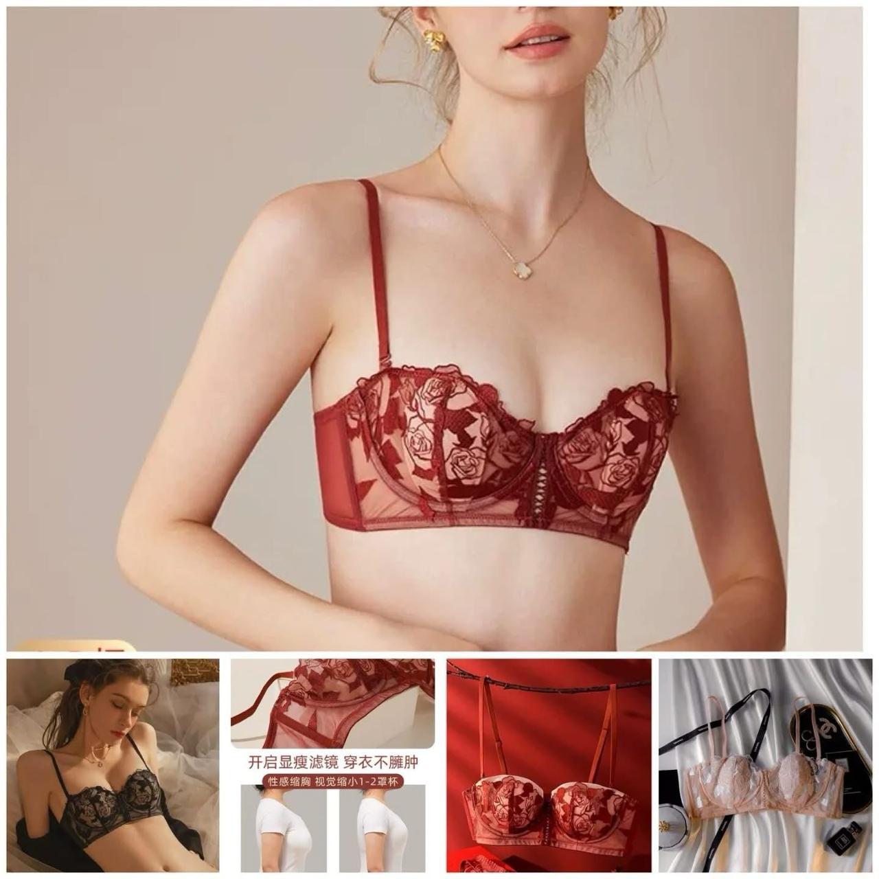 lace Half Cup bra ultra-thin beautiful back bra with soft steel ring
