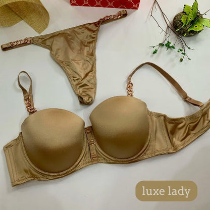 LOOP BUCKLE THIN PAD BRA SET SILK STUFF