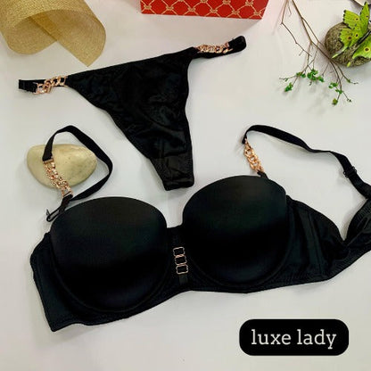 LOOP BUCKLE THIN PAD BRA SET SILK STUFF