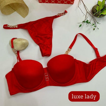 LOOP BUCKLE THIN PAD BRA SET SILK STUFF