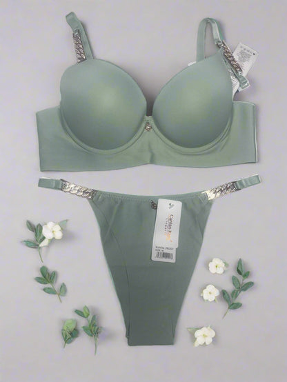 LOOP BUCKLE THIN PAD BRA SET SILK STUFF